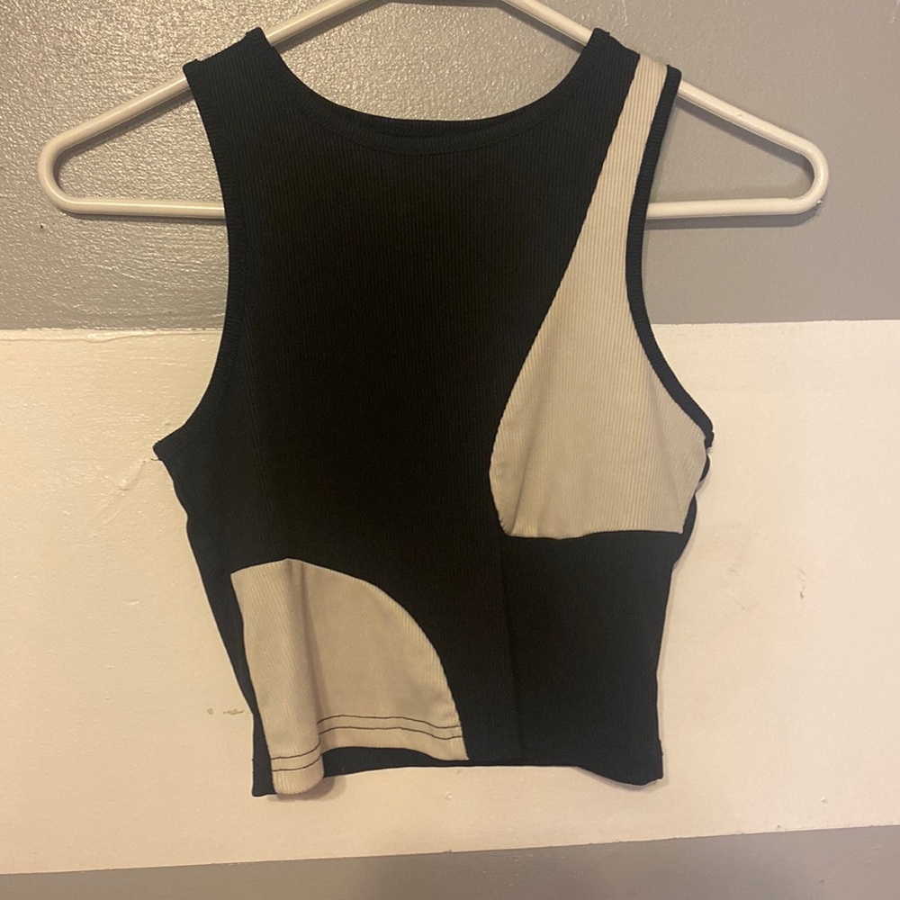 black and white shein tank